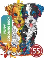 55 Adorable Cartoon Puppy Coloring Book: Wagging Tails & Amazing Scenes Playground for Kids 4 - 8 Ages B0CVHFY29F Book Cover