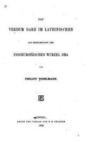 Das Verbum Dare Im Lateinischen 1141705761 Book Cover