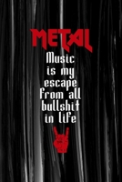 Metal Music Is My Escape From All Bull Shit In Life: All Purpose 6x9 Blank Lined Notebook Journal Way Better Than A Card Trendy Unique Gift Gray Brushtroke Heavy Metal 1694292606 Book Cover