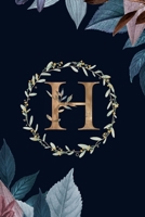H: Monogram Initial H Journal Elegant Pretty Floral Gold Alphabet Blank Lined Paper Notebook 171021483X Book Cover
