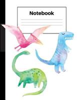 Notebook: Dinosaur Brontosaurus, T Rex, Pterodactyl, College Rule, Notebook Home Office School Student Teacher Homeschool, 7.4 x 9.7 in, 200 pages kids, school, home, students, teachers 1724628534 Book Cover