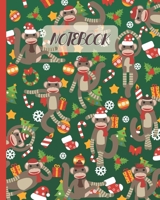 Notebook: Cute Sock Monkeys & Christmas Party - Lined Notebook, Diary, Track, Log & Journal - Gift Idea for Boys Girls Teens Men Women (8"x10" 120 Pages) 1676344012 Book Cover