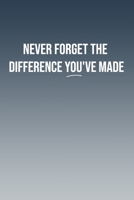 Never Forget The Difference You've Made: For That Special Positive Person B084DH5DJR Book Cover