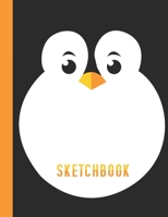 Sketchbook: Cute Blank Notebook for Sketching and Picture Space with Funny Big Penguin, Unlined Paper Book for Drawing, Journaling and Doodling, Perfect for Creative Kids 1671331664 Book Cover