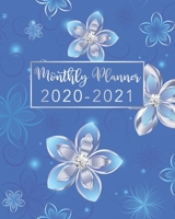 2020-2021 Monthly Planner: Blue and Silver Floral Design - Two Year Monthly Planner from January 2020 to December 2021 Calendar - 24 Months with US Holidays - 2 Year Schedule and Organizer 1708514147 Book Cover