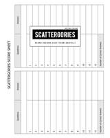 BG Publishing Scattergories Score Sheet: Scattergories Game Record Keeper for Keep Track Of Who's Ahead In Your Favorite Creative Thinking Category Based Party Game (Horizontal) 1654390836 Book Cover