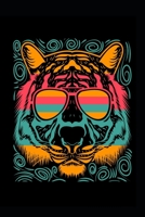 Cool Tiger Wild Retro Vintage 60s 70s Silhouette Breed Gift Journal. Colorful Tiger Cat Animal Sunglasses Old School Book: 120 6x9 1677764678 Book Cover