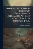 Histoire Des Colonies Belges Qui S'établirent En Allemagne, Pendant Le Douzième Et Le Treizième Siècle: (ouvrage Couronné Par L'académie Royale De Belgique)... 1272261794 Book Cover