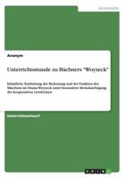 Unterrichtsstunde Zu Buchners Woyzeck 3656529388 Book Cover