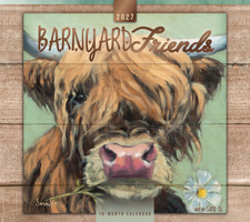 Barnyard Friends 2027 14 X 24 Inch (Hanging) Monthly Deluxe Wall Calendar Featuring the Artwork of Sara G. Linen Envelope Foil Stamped Cover B0GSCM4QLG Book Cover