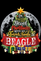 I'm having a very blessed christmas with my friends family beagle: Beagle Festive Christmas Spruce Tree Paws & Moon Gift Journal/Notebook Blank Lined Ruled 6x9 100 Pages 1695389786 Book Cover