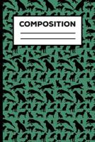 Composition: Dog Teal and Black Composition Notebook For Boys, Girls, School Students, Teachers 6 x 9 Inch 1079987851 Book Cover