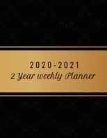 2020-2021 Two Year Weekly Planner: 8.5x11 Elegant Black & Gold Vintage 2 Year Weekly Planner, Organizer, Journal, Notebook & To Do list Gift For Men, Women, Teen Girls, Boys 1695382803 Book Cover