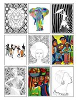 Coloring Book of African Art: 70 images to copy, colour or paint 1093978457 Book Cover