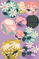 AGENDA 2021 2022: semainier, 1 semaine sur deux pages , de Juin 2021 à Juin 2022 , Format (15,24 * 22,86 cm) couleur : violet fleurs B095PLQD15 Book Cover