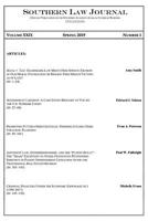 Southern Law Journal, Vol. XXIX, No. 1, Spring 2019 1634988310 Book Cover