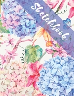 Sketchbook: 8.5X11 inches notebook, blank page journal , 100 pages plank paper for sketcher, girls , women , flower lover , lovely and beautiful ... , hand-drawn collection , pastel hydrangea 1713455579 Book Cover