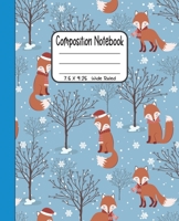 Composition Notebook: 7.5x9.25 Wide Ruled | Christmas Brown Fox and Trees on Snow 1678531790 Book Cover