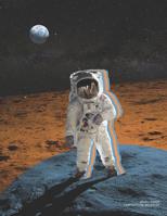 Graph Paper Composition Notebook: Grid Paper Notebook, Quad Ruled, Math Paper (Large 8.5 x 11) with Astronaut Moon Walking in Space, for Engineering, Science Students 1075015502 Book Cover