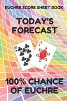 Euchre Score Sheet Book: Book of 100 Score Sheet Pages For Euchre, 6 by 9 Funny Forecast Colorful Cover 1797044664 Book Cover