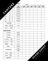 Matthew D. Publishing Yahtzee Score Sheet: Yahtzee Game Record Keeper for Multiple Games of Yahtzee Score Cards with Players Write in the player name and record dice thrown 1706030304 Book Cover