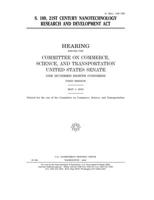 S. 189, 21st Century Nanotechnology Research and Development Act 1673800378 Book Cover