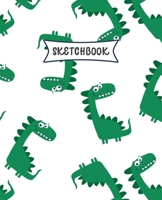 Sketchbook: Green Dinosaurs Sketch Book for Kids | Practice Drawing and Doodling | Sketching Book for Toddlers & Tweens 1674368658 Book Cover
