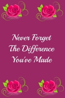 Never Forget The Difference You've Made: An Inspiring Retirement & Appreciation Gift for Professionals and Women Who Have Made a positive and big Impact on People's Lives. B0848SQKMD Book Cover