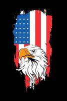 US Flag Eagle Head Notebook: 120 Pages Size: 6x9 in, DIN A5 with dot grid pages. Perfect gift for everybody who loves USA and for 4th July 1073893529 Book Cover