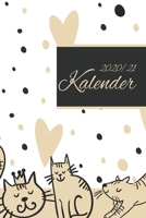 Kalender 2020/21: Gleitender Katzen-Kalender f�r ein komplettes Jahr (2020/21) mit tollen Katzenillustrationen. Jahres-, Monats�bersicht und Feiertagen. Eine Woche auf zwei Seiten. 1710296062 Book Cover