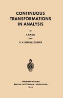 Continuous Transformations in Analysis: With an Introduction to Algebraic Topology 3642859917 Book Cover