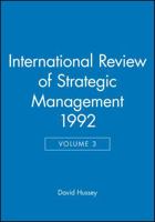 International Review of Strategic Management: 1992 v. 3 0471934631 Book Cover