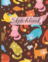 Sketchbooks: Cute Cats Large Unlined Notebook Journal (8.5 x 11) Sketchbook for Drawing, Doodling, Writing or Doodle Diaries 100 Pages 1692514458 Book Cover