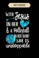 Volleyball Journal Notebook: With Jesus In Her Heart Christian Volleyball journal, 6x9,100 pages blank lined journal/Notebook.That makes a fun volleyball gift for teen girls, boys, women's volleyball, 1673839916 Book Cover