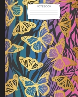 Notebook: Butterfly Notebook110 pagesWide-Ruled7.5 x 9.25 Exotic Butterfly PatternPerfect Gift for Butterfly LoversPerfect Size for School Notes, Journaling, Lists, Ideas 1692023586 Book Cover