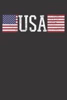 Notebook: College Ruled 6x9 120 Pages 4th Of July USA American Flag 1081967889 Book Cover