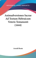 Animadversiones Sacrae Ad Textum Hebraicum Veteris Testamenti 1104717972 Book Cover