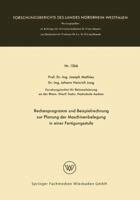 Rechenprogramm Und Beispielrechnung Zur Planung Der Maschinenbelegung in Einer Fertigungsstufe 3663066673 Book Cover