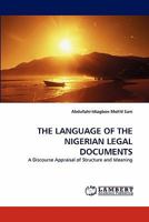 The Language of the Nigerian Legal Documents 3844317112 Book Cover