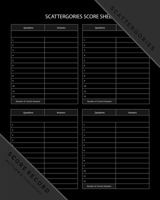 Matthew D. Publishing Scattergories Score Record: Scattergories Game Sheet Keeper for Keep Track of Who's Ahead In Your Favorite Creative Thinking Category Based Game 1654548138 Book Cover