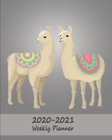 2020 - 2021 Weekly Planner: Two-Year Diary & Notebook with To Do List US Edition - Two Llama / Alpaca Gray 1673397689 Book Cover