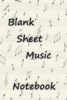 Blank Sheet Music Notebook: White Musical Notes cover, 120 pages size 6x 9 inches, Music Manuscript Paper Musicians Notebook for composing music & writing music notation 1673577415 Book Cover