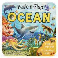Peek-a-Flap Ocean Children's Lift-a-Flap Board Book for Children Learning about the Sea and Water Animals, Ages 2-5 164638668X Book Cover