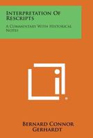 Interpretation of Rescripts 1258541351 Book Cover