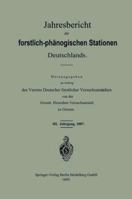 Jahresbericht Der Forstlich-Phanologischen Stationen Deutschlands 3662335328 Book Cover