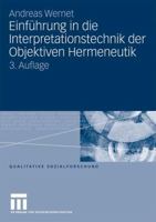 Einführung in Die Interpretationstechnik Der Objektiven Hermeneutik 3531168371 Book Cover