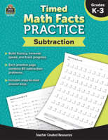 Timed Math Facts Practice: Subtraction 1420621432 Book Cover