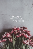 Monthly Planner: Grey Monthly Organizer Blank Monthly Journal 6x9 inches, 100 pages 1708114335 Book Cover