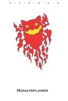 Teufel Katze Monatsplaner: Monatsübersicht (Termine, Ziele, Notizen, Wochenplan) für Katzen- und Tierfreunde (German Edition) 1659522420 Book Cover