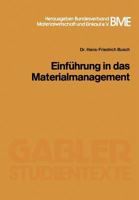 Einfuhrung in Das Materialmanagement 3409006117 Book Cover